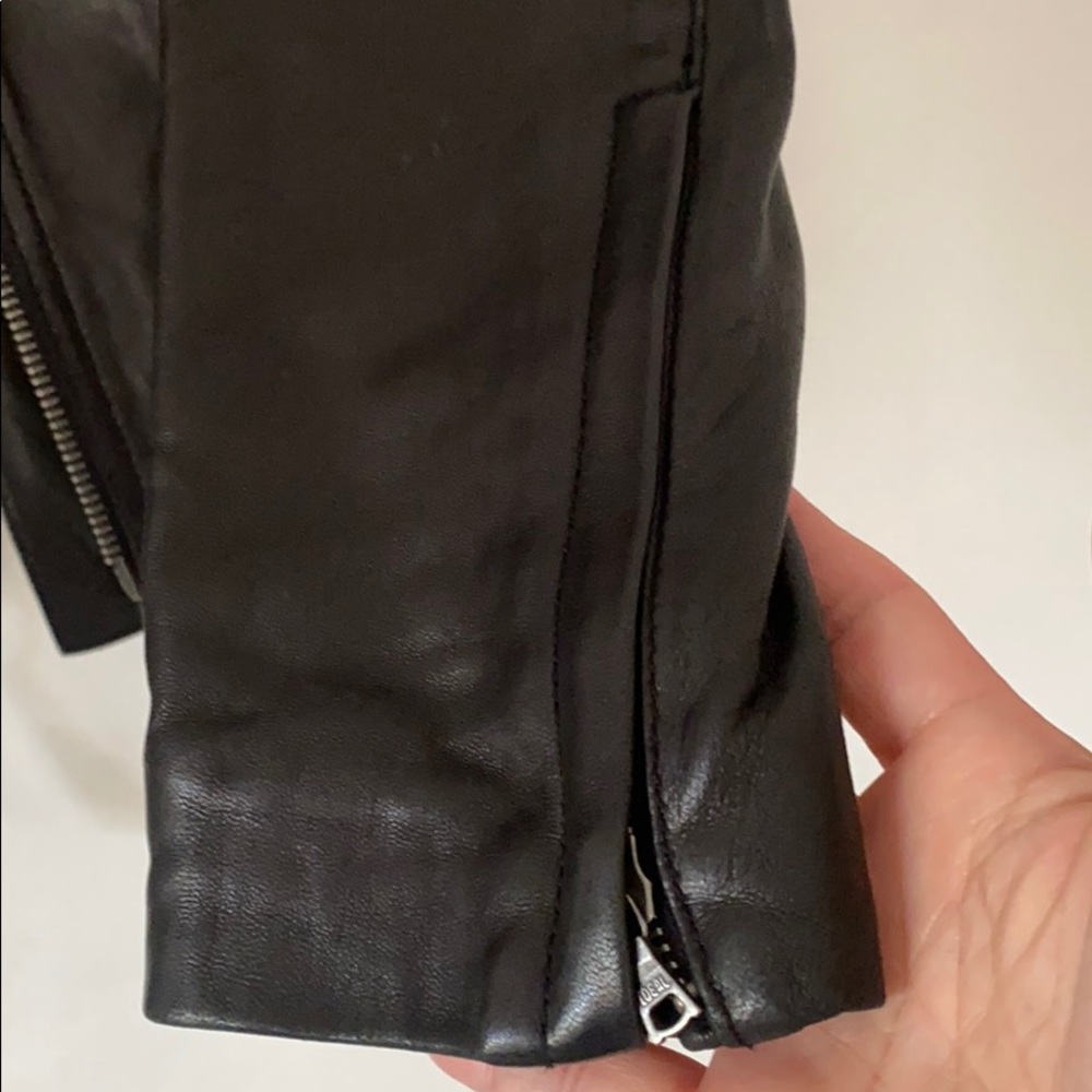 Gap Leather Motorcycle Jacket - Small - image 3